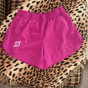 Pink Peleton athletic shorts. Size small